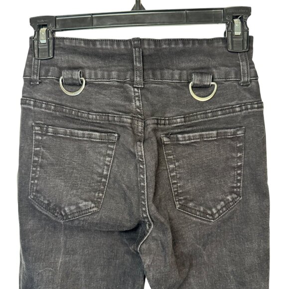 Hot Topic Denim Black Hi-Rise Super Skinny Jeans w/ Zippers D-Rings Goth Punk 3 - Picture 7 of 7